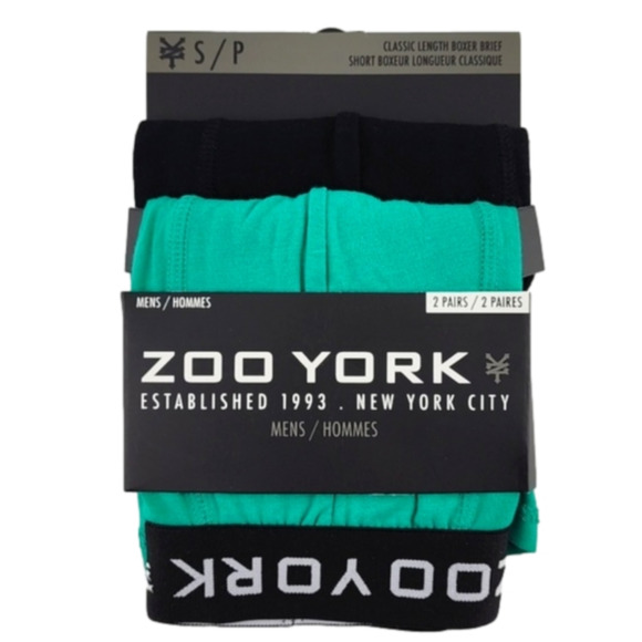Zoo York  Men's Classic Length Boxer Brief Green Black 2 Pairs Size Small - Picture 1 of 8